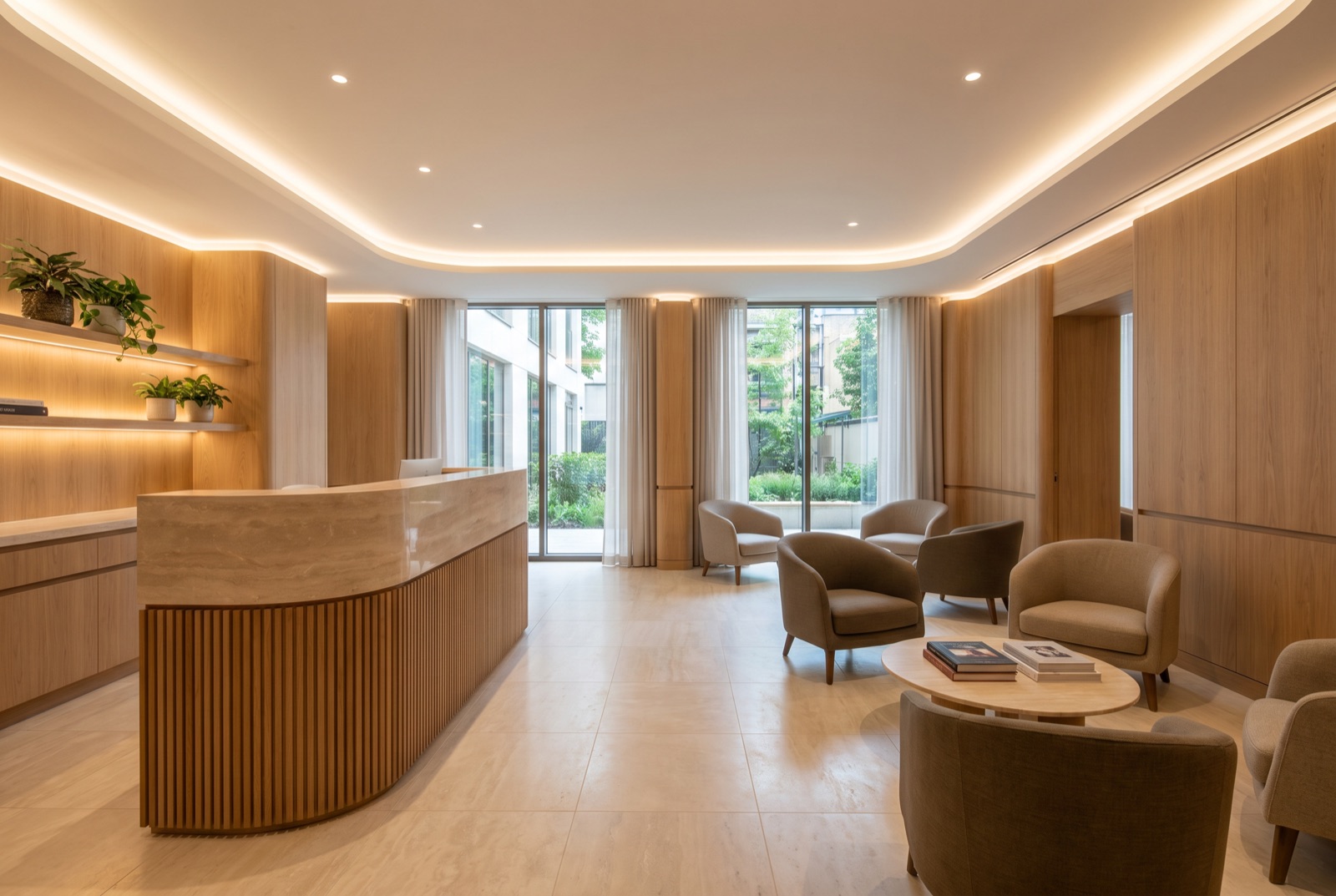 Calm, compliant private clinic interior