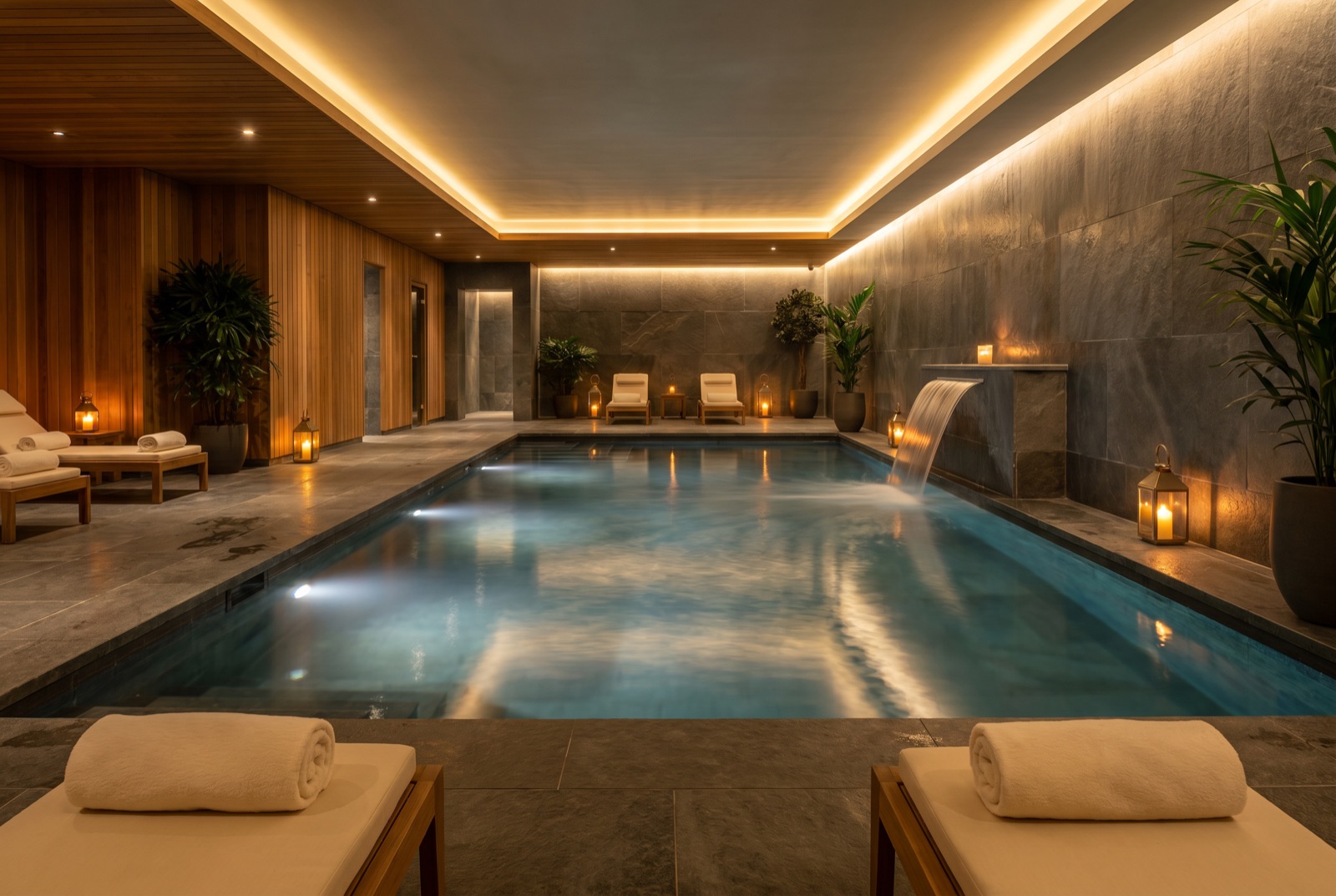 Infinity pool and cascading water feature on the North Coast